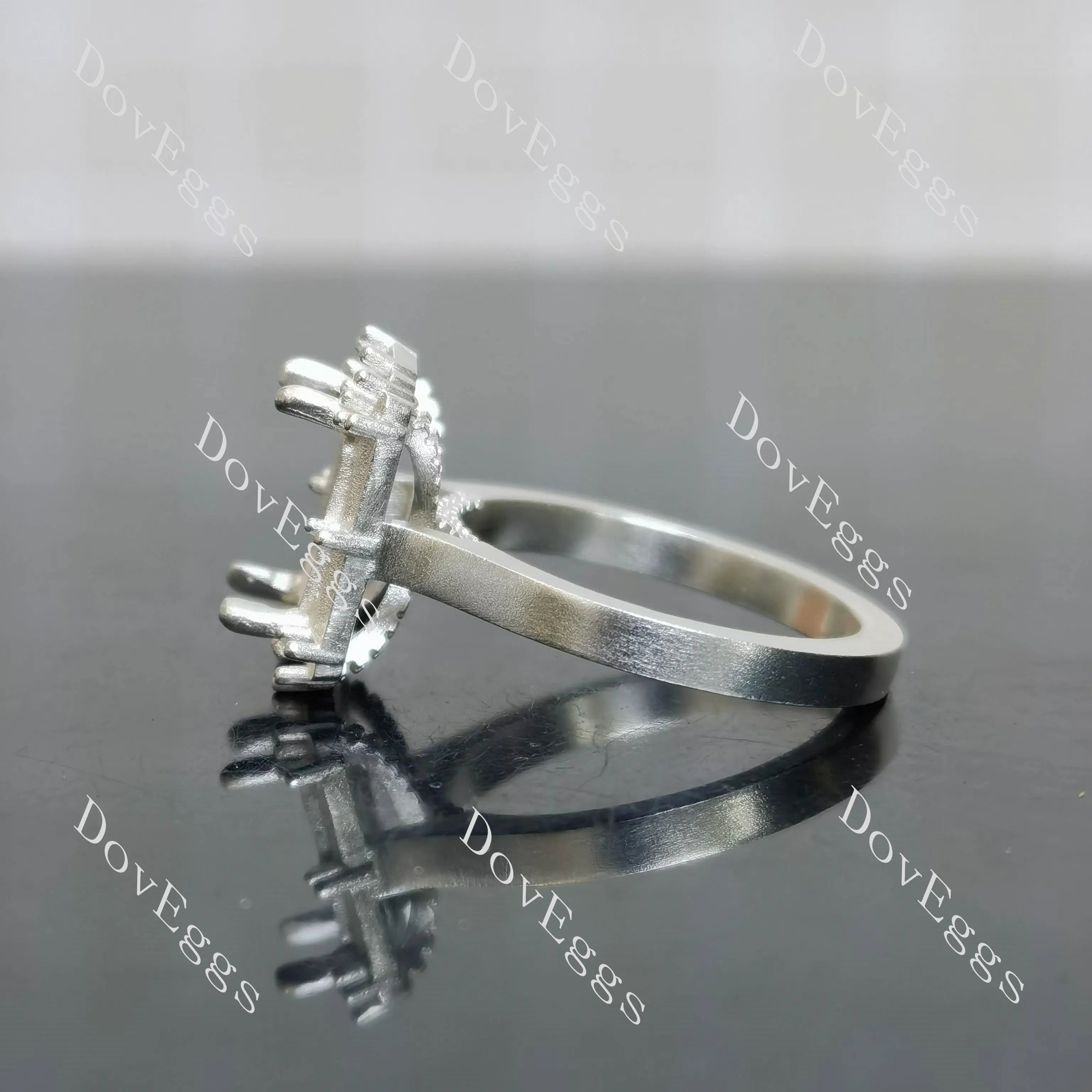DovEggs halo pave engagement ring semi-mount only(Exclusively to DovEggs Stones)