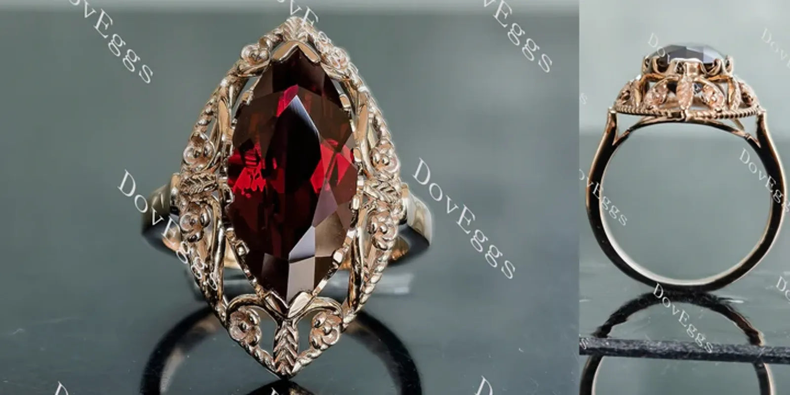 Cheryl Crews Gilliam Rose solitaire engagement ring semi-mount only(Exclusively to DovEggs Stones)