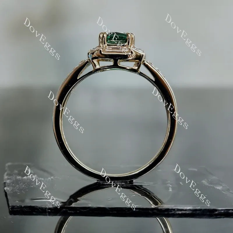 Green with Envy art deco bezel engagement ring only semi-mount only(Exclusively to DovEggs Stones)