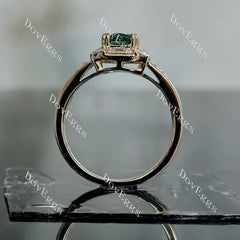 Green with Envy art deco bezel engagement ring only semi-mount only(Exclusively to DovEggs Stones)