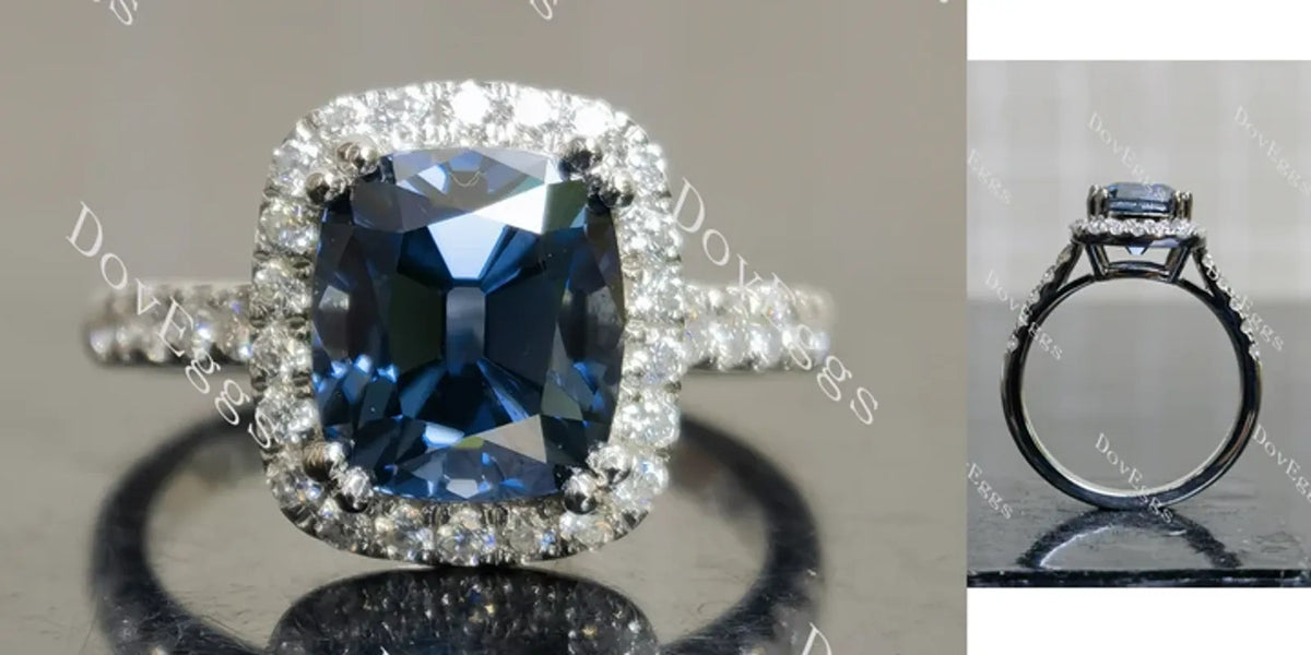 Doveggs halo half eternity engagement ring semi-mount only(Exclusively to DovEggs Stones)