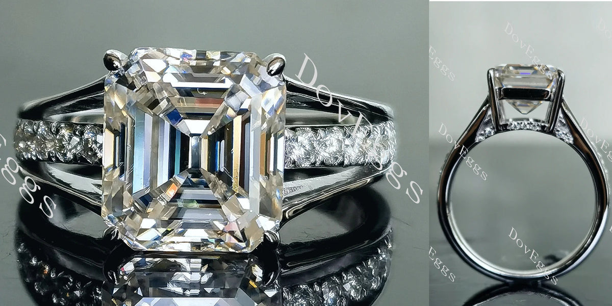 DovEggs half eternity pave engagement ring only semi-mount only(Exclusively to DovEggs Stones)
