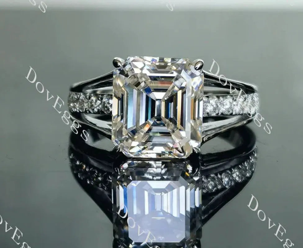 DovEggs half eternity pave engagement ring only semi-mount only(Exclusively to DovEggs Stones)