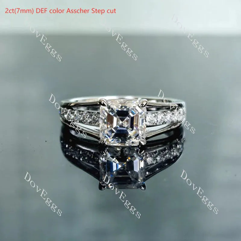 DovEggs half eternity pave engagement ring only semi-mount only(Exclusively to DovEggs Stones)