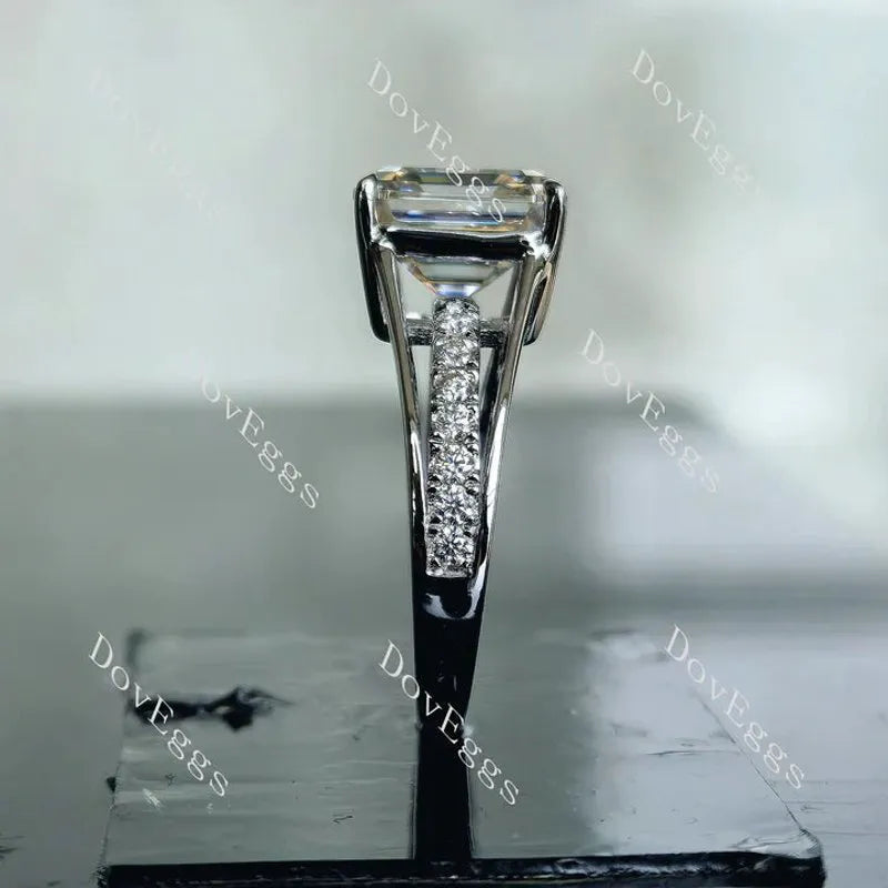 DovEggs half eternity pave engagement ring only semi-mount only(Exclusively to DovEggs Stones)