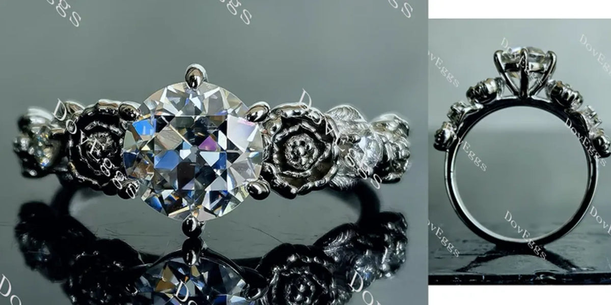 DovEggs floral art deco engagement ring only semi-mount only(Exclusively to DovEggs Stones)