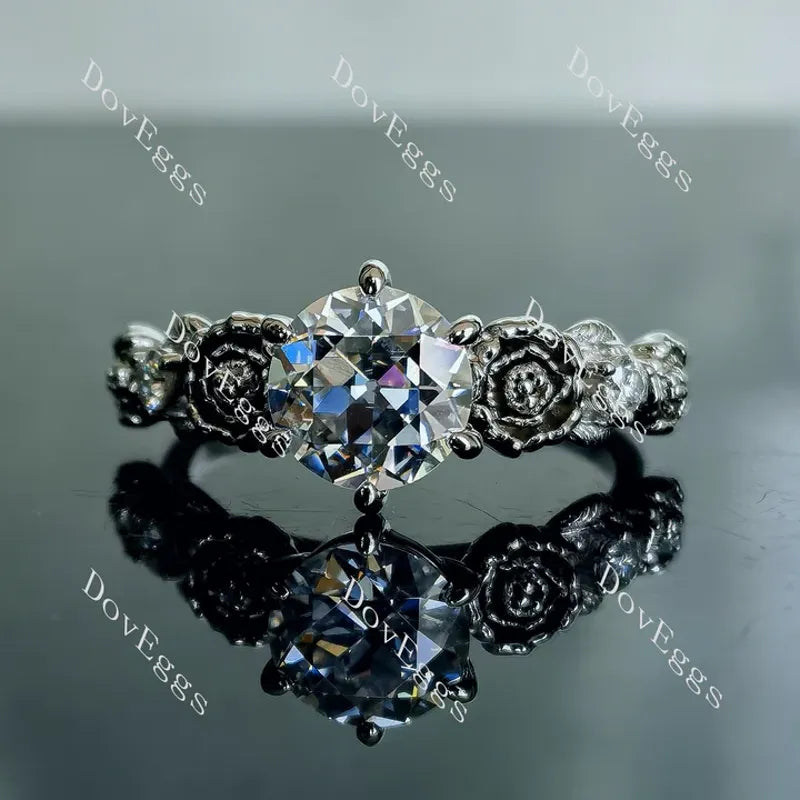 DovEggs floral art deco engagement ring only semi-mount only(Exclusively to DovEggs Stones)