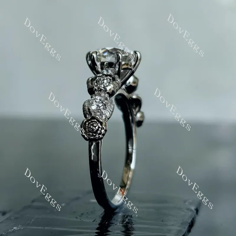 DovEggs floral art deco engagement ring only semi-mount only(Exclusively to DovEggs Stones)