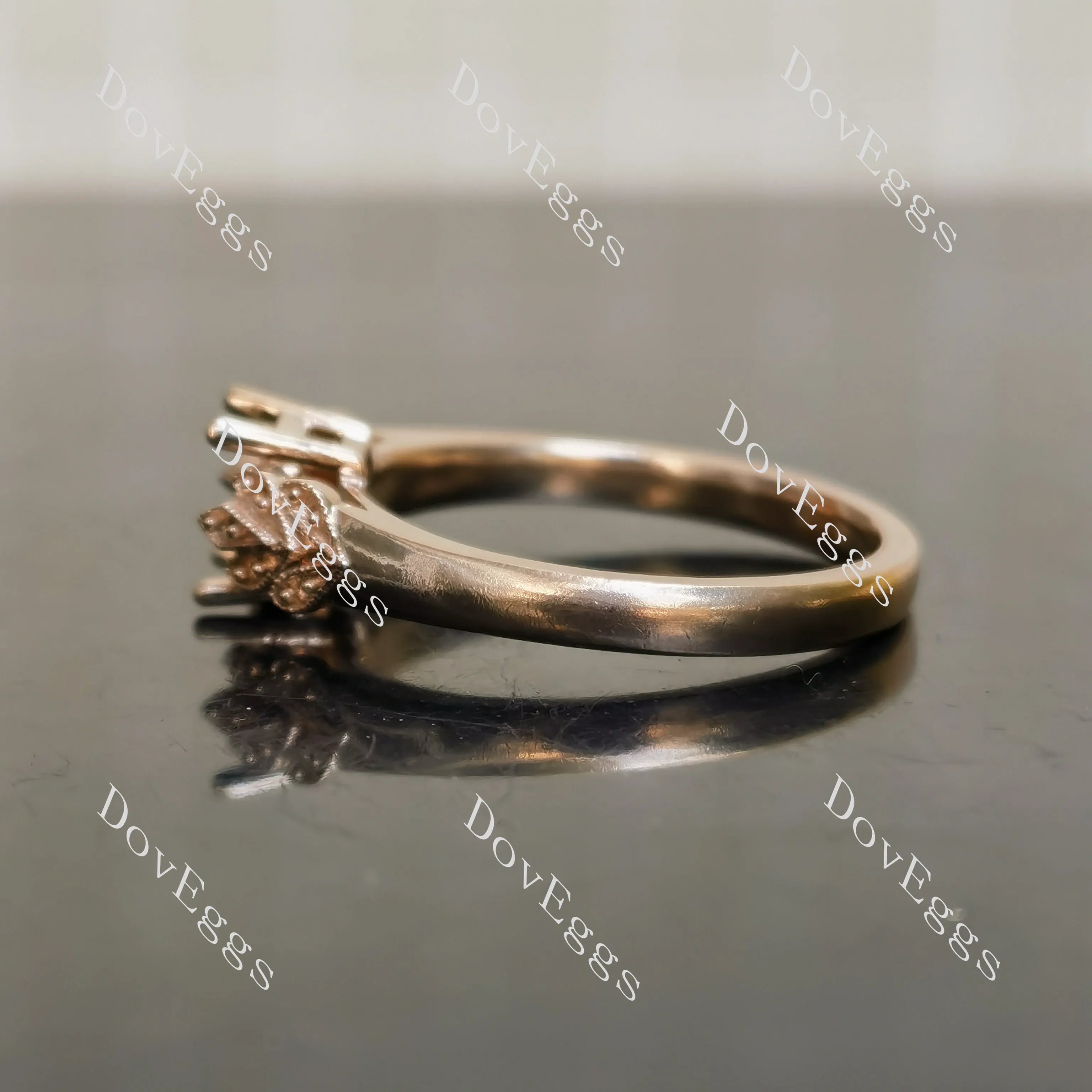 DoveEggs art deco engagement ring only semi-mount only(Exclusively to DovEggs Stones)