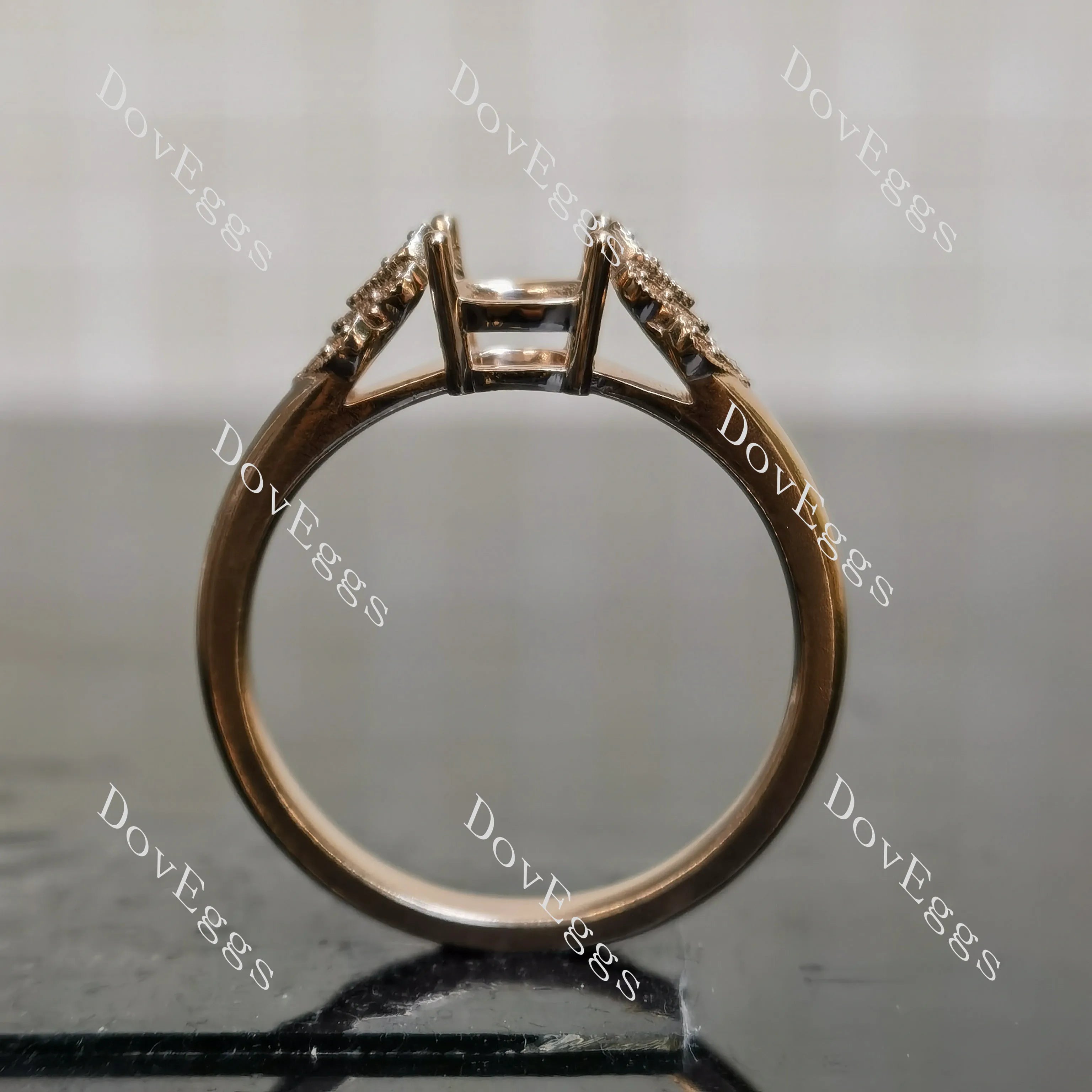 DoveEggs art deco engagement ring only semi-mount only(Exclusively to DovEggs Stones)