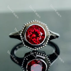 DovEggs solitaire bezel engagement ring semi-mount only(Exclusively to DovEggs Stones)