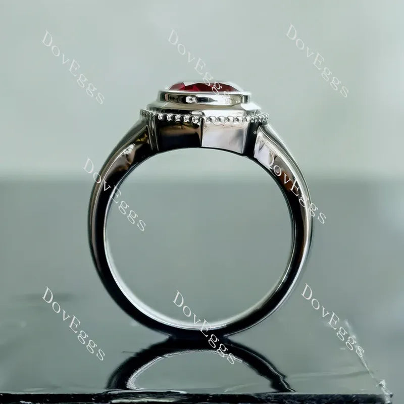 DovEggs solitaire bezel engagement ring semi-mount only(Exclusively to DovEggs Stones)