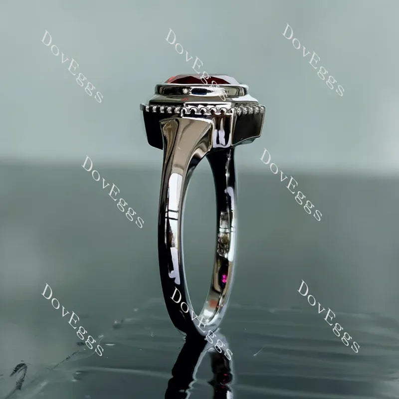DovEggs solitaire bezel engagement ring semi-mount only(Exclusively to DovEggs Stones)