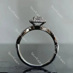 DovEggs double halo pave engagement ring semi-mount only(Exclusively to DovEggs Stones)