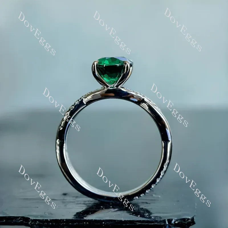 Doveggs pave curved engagement ring only semi-mount only(Exclusively to DovEggs Stones)
