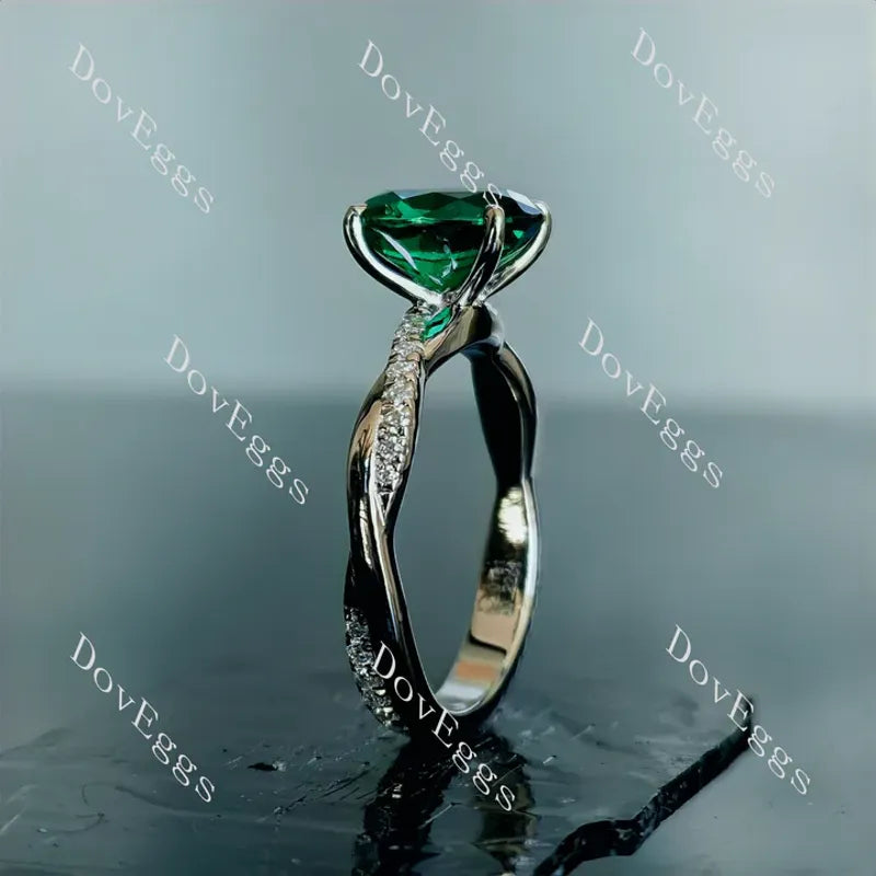 Doveggs pave curved engagement ring only semi-mount only(Exclusively to DovEggs Stones)
