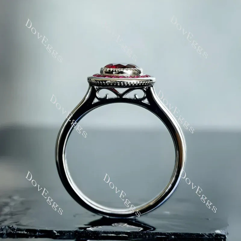 DovEggs bezel channel set engagement ring semi-mount only(Exclusively to DovEggs Stones)