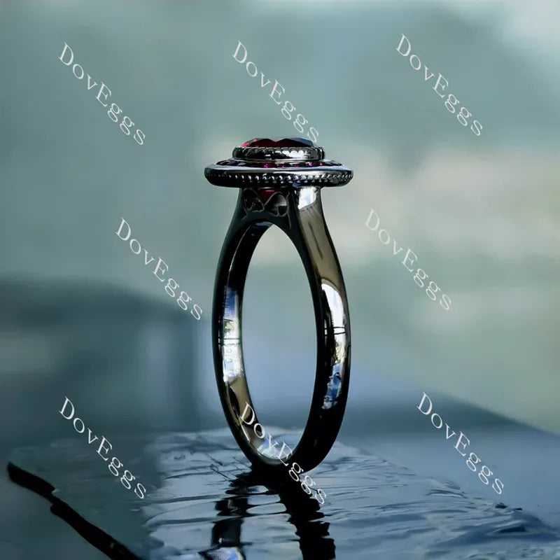 DovEggs bezel channel set engagement ring semi-mount only(Exclusively to DovEggs Stones)
