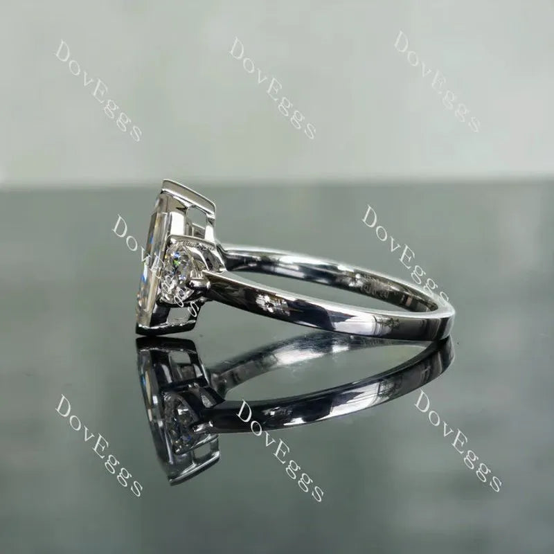 DovEggs pave three stones engagement ring semi-mount only(Exclusively to DovEggs Stones)