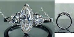 DovEggs pave three stones engagement ring semi-mount only(Exclusively to DovEggs Stones)
