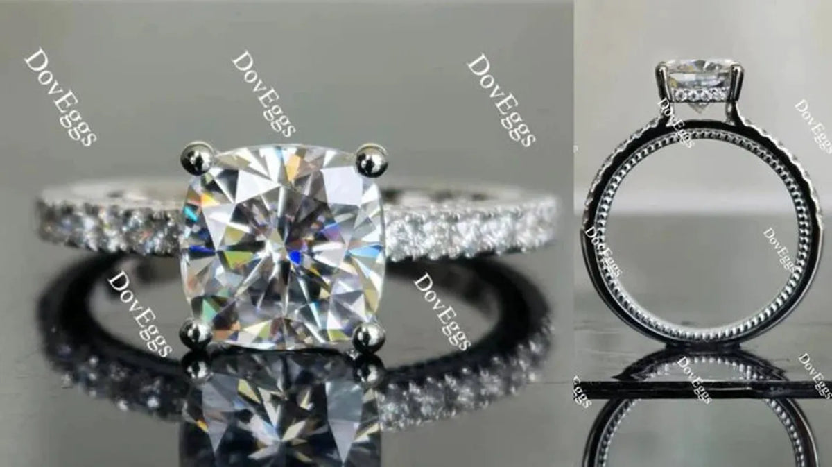 DovEggs pave engagement ring only semi-mount only(Exclusively to DovEggs Stones)