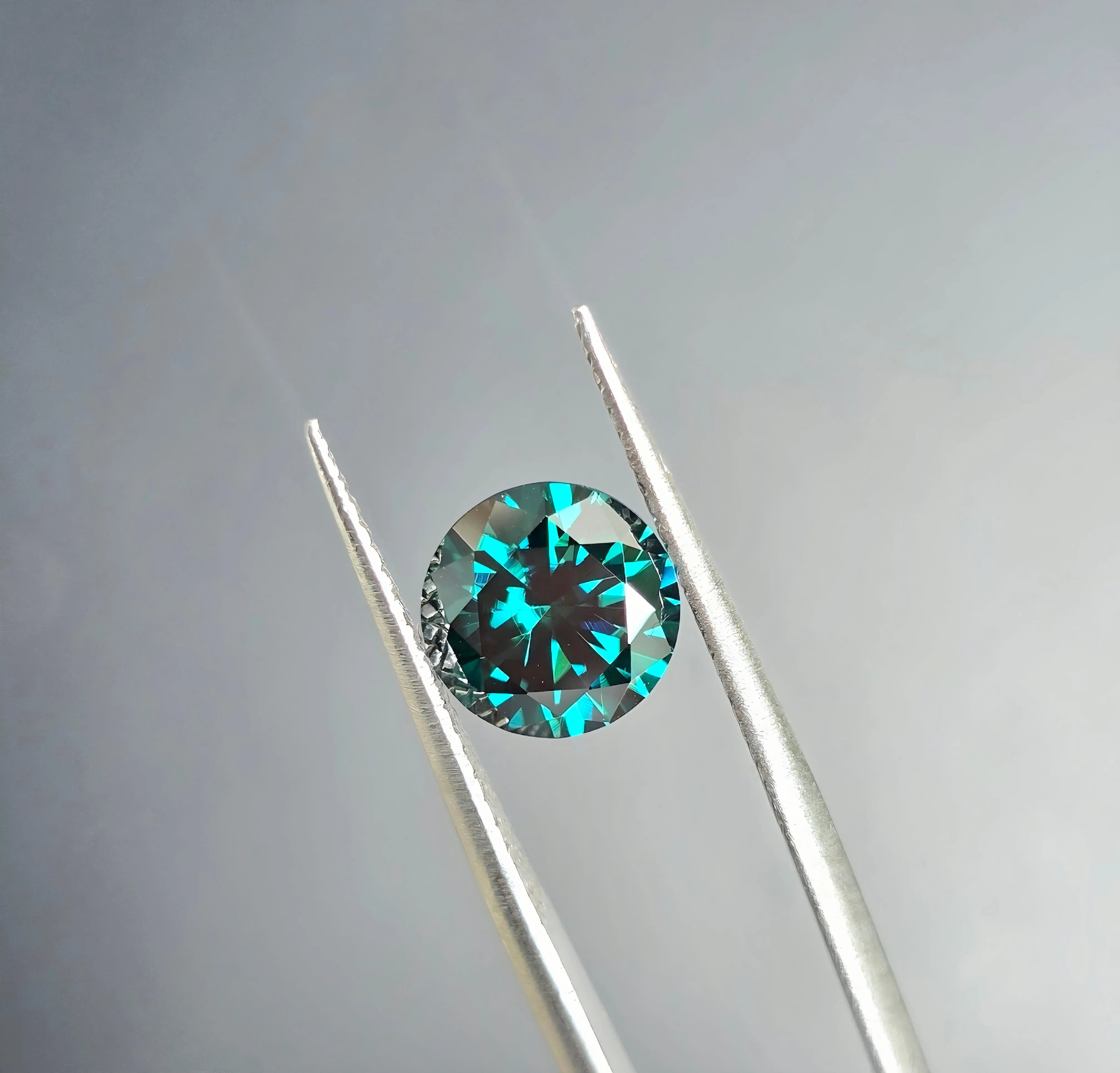 Doveggs 3ct accident Emerald Coast Teal Round moissanite loose stone