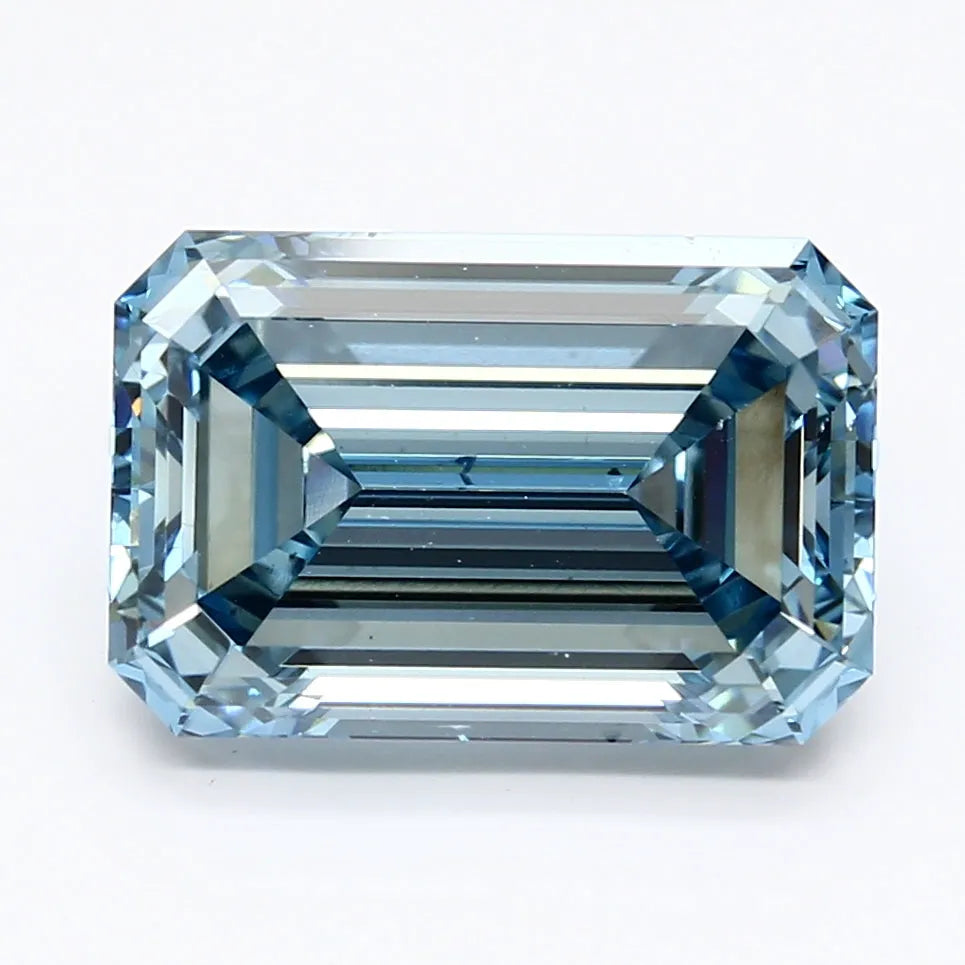 DovEggs 5.010ct Emerald F.V.Blue VS2-LAB GROWN DIAMOND-LHG30NI3
