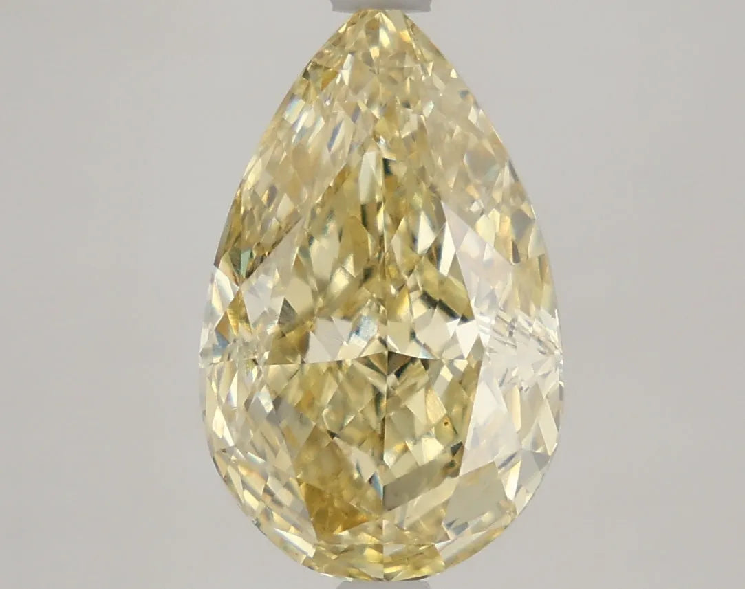 DovEggs 3.940ct Pear F.I.Yellow VVS2-LAB GROWN DIAMOND-LKJ03A7