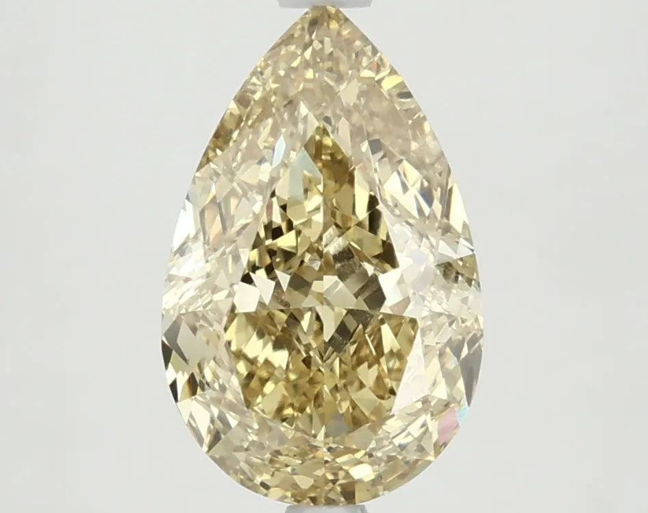 DovEggs 3.140ct Pear F.V.Yellow VVS2-LAB GROWN DIAMOND-LKJ12A176