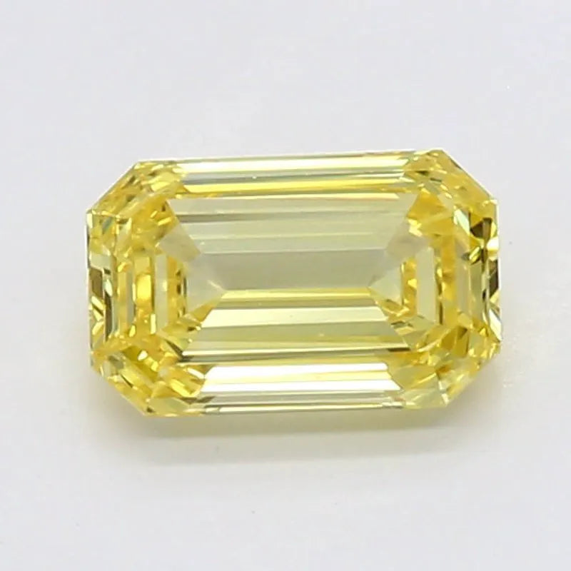 DovEggs 0.540ct Emerald F.V.Yellow VVS2-LAB GROWN DIAMOND-LSJ03F13