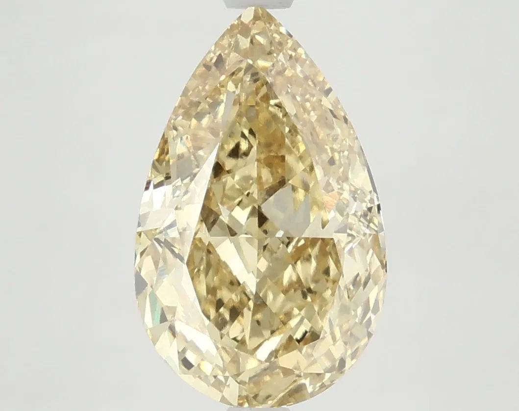 DovEggs 4.010ct Pear F.V.Yellow VVS2-LAB GROWN DIAMOND-LKJ12A21