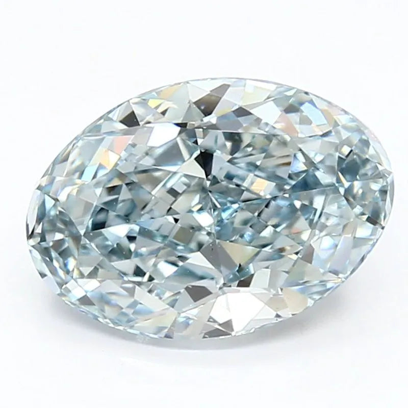DovEggs 3.310ct Oval F.I.Gree.Blue VS1-LAB GROWN DIAMOND-LET123D12