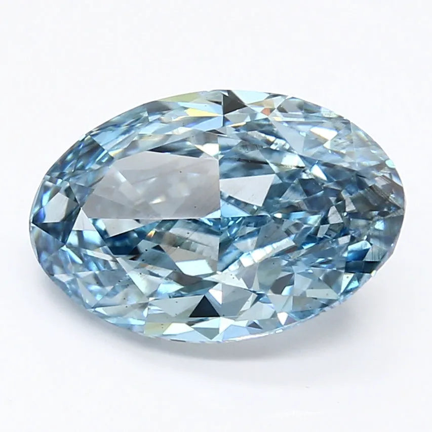 DovEggs 3.460ct Oval F.V.Blue SI1-LAB GROWN DIAMOND-LET100A3