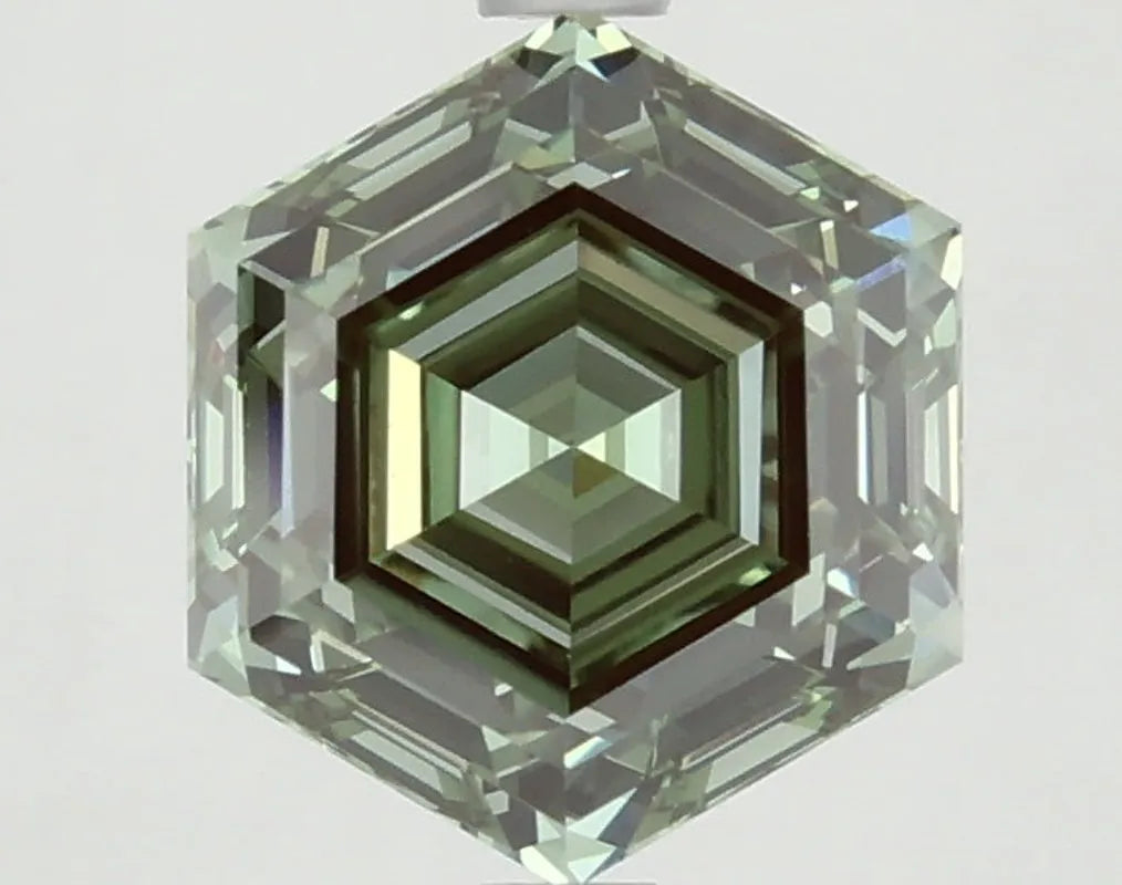DovEggs 2.620ct Hexagon F.V.Green VS1-LAB GROWN DIAMOND-LFE102B22