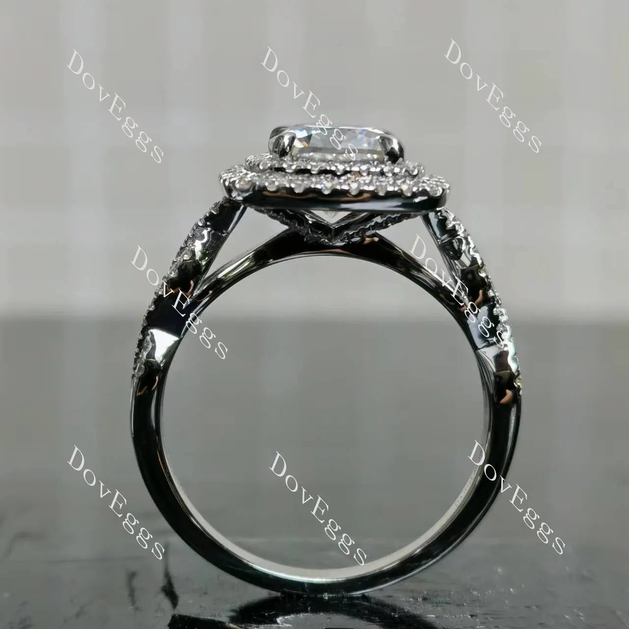 (size 11.5) Doveggs sterling silver 3ct cushion moissanite bridal set(3 rings)