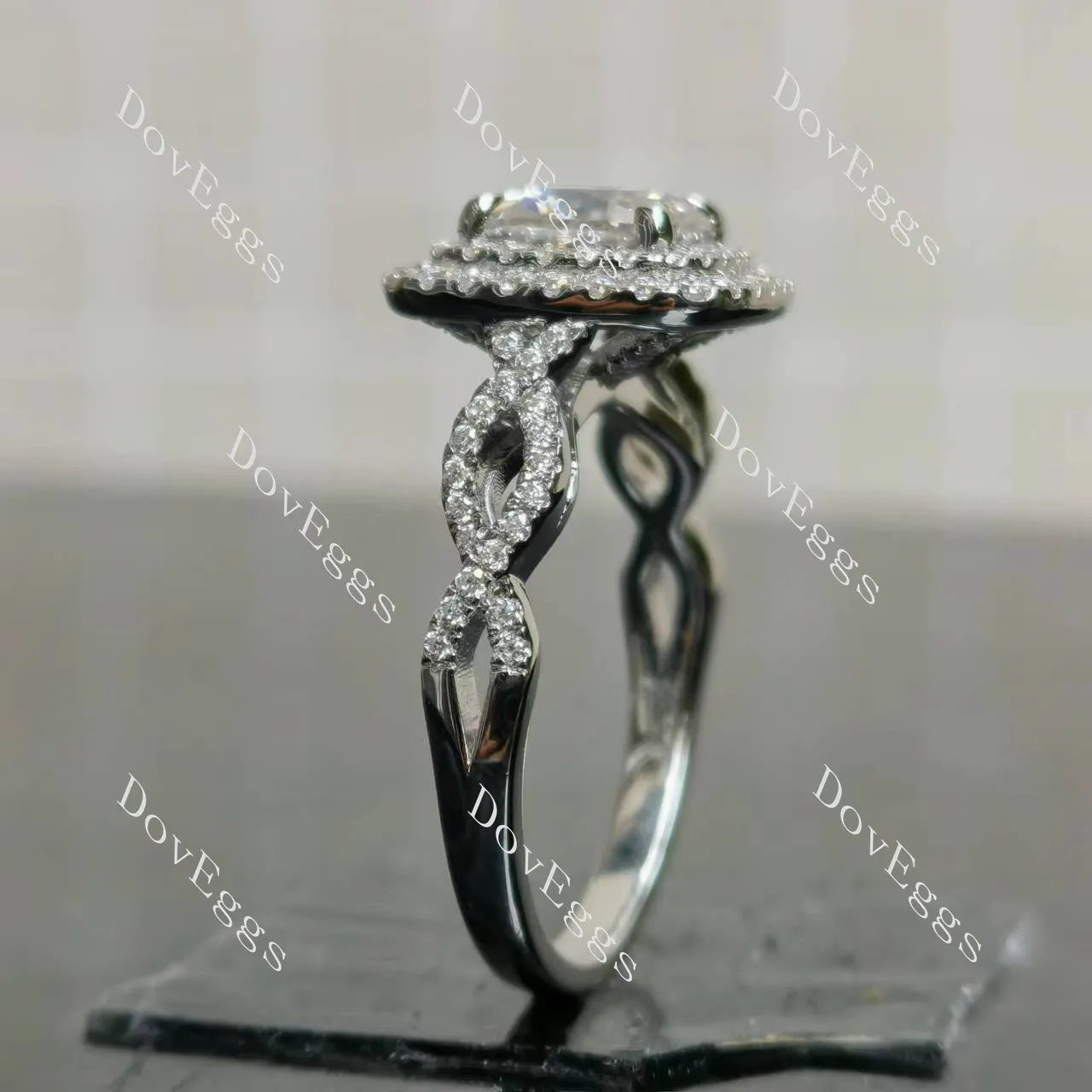 (size 11.5) Doveggs sterling silver 3ct cushion moissanite bridal set(3 rings)