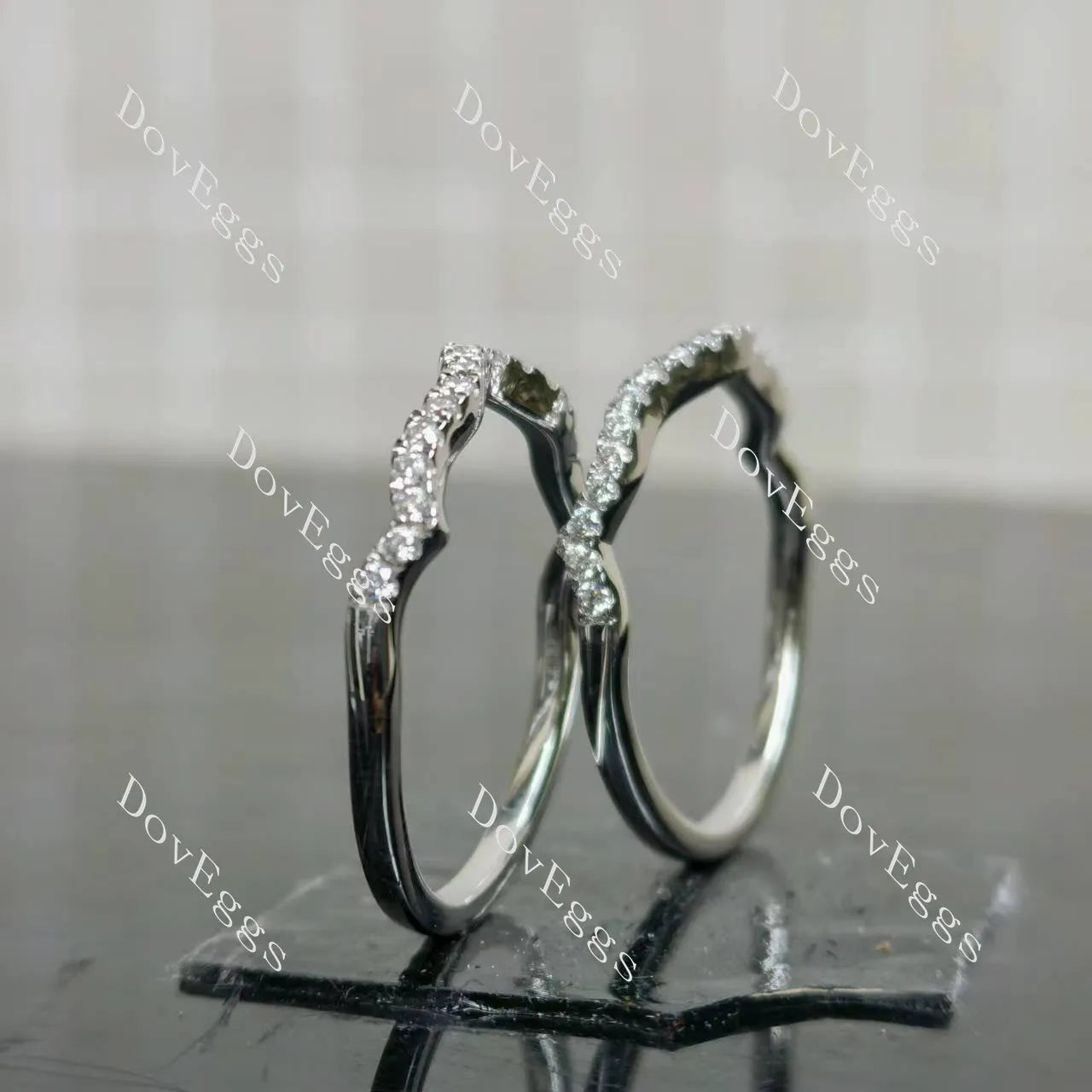 (size 11.5) Doveggs sterling silver 3ct cushion moissanite bridal set(3 rings)