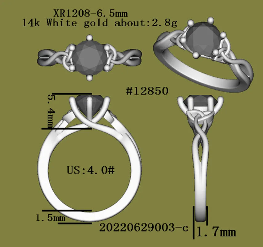 Wedding band of #12850 ring