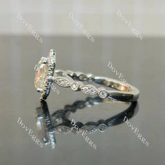 (size 6.25) Doveggs sterling silver 2ct elongated cushion moissanite engagement ring