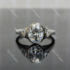 (size 10.5) Doveggs sterling silver 3ct oval nova cut moissanite engagement ring