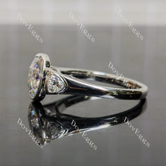 (size 10.5) Doveggs sterling silver 3ct oval nova cut moissanite engagement ring