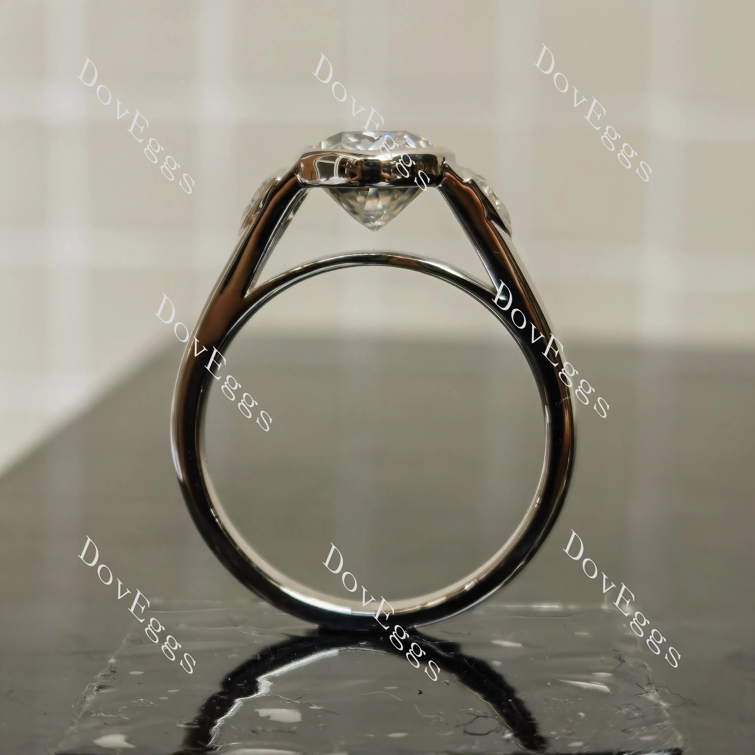 (size 10.5) Doveggs sterling silver 3ct oval nova cut moissanite engagement ring