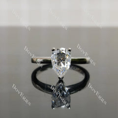(size 5.75) Doveggs sterling silver 2ct pear DEF color moissanite engagement ring