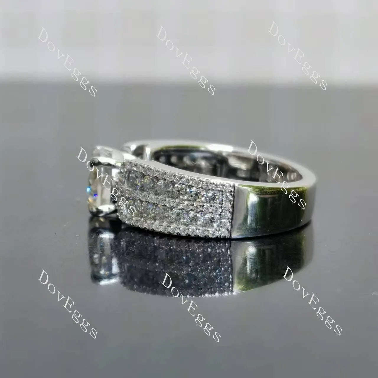 (size 6.25) Doveggs sterling silver 1.5ct round moissanite ring