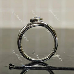 (size 8.25) Doveggs sterling silver 0.81ct round D color VS1 lab grown diamond engagement ring(certified)
