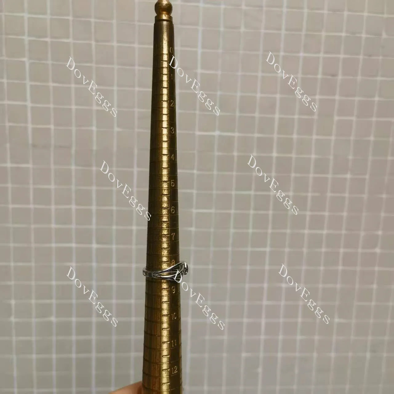(size 8.25) Doveggs sterling silver 0.81ct round D color VS1 lab grown diamond engagement ring(certified)