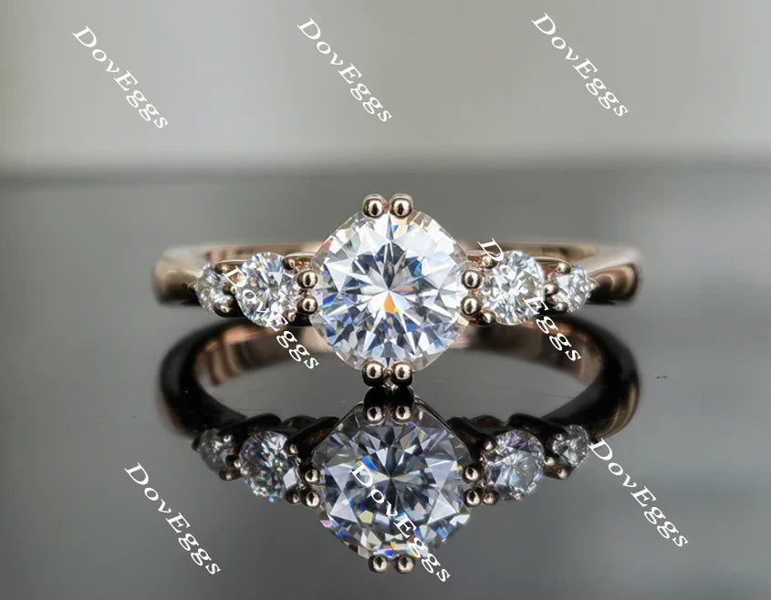 DovEggs side-stone engagement ring only semi-mount only(Exclusively to DovEggs Stones)