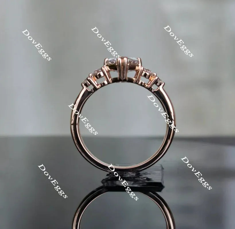 DovEggs side-stone engagement ring only semi-mount only(Exclusively to DovEggs Stones)