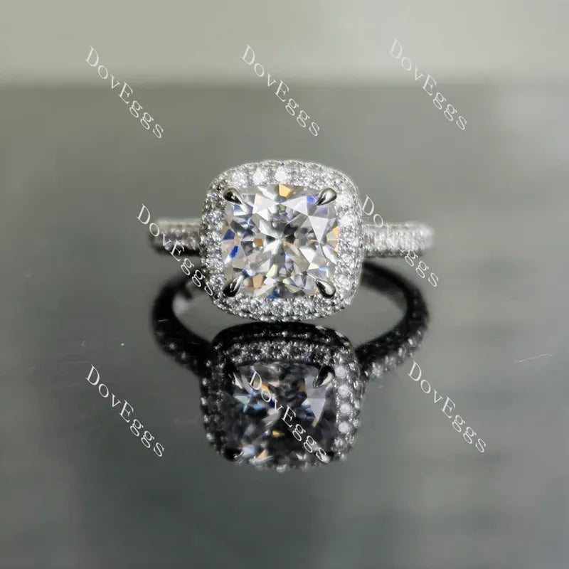 Doveggs cathedral pave halo engagement ring semi-mount only(Exclusively to DovEggs Stones)