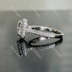 Doveggs cathedral pave halo engagement ring semi-mount only(Exclusively to DovEggs Stones)